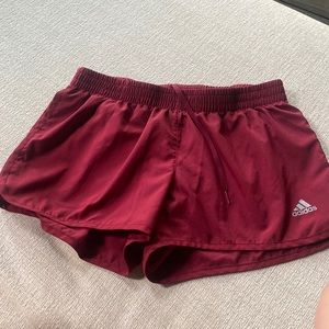 maroon addias shorts